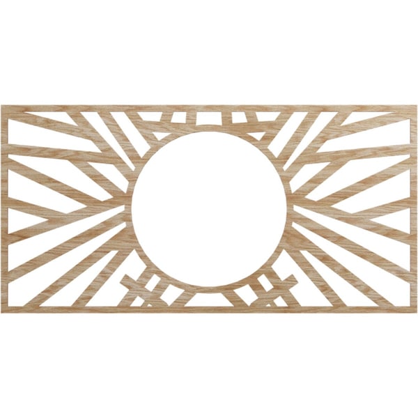 Ekena Millwork Hoover Wood Fretwork Pierced Ceiling Medallion, Red Oak, 36"W x 18"H x 13 3/8"ID x 1/4"T CMWP36X18X0250HORO - main